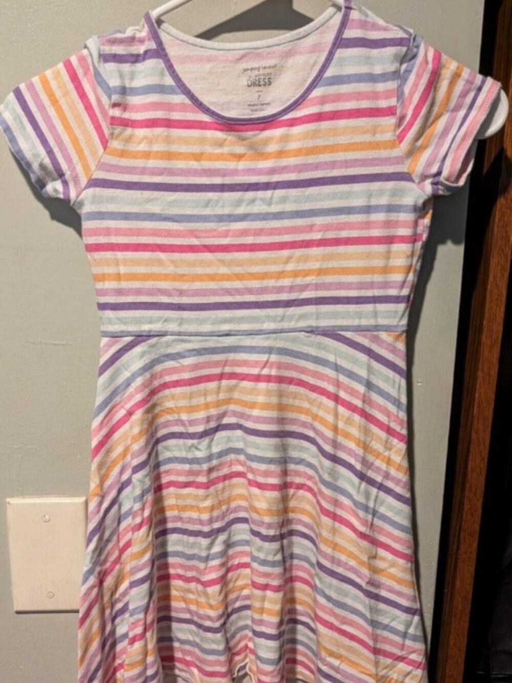 Jumping Beans Rainbow Stripped Dress Size 7 EUC